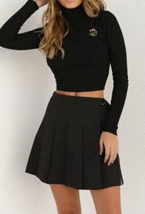 Blusa negra de manga larga