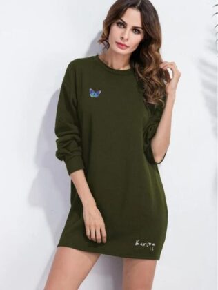 Vestido verde con mariposa