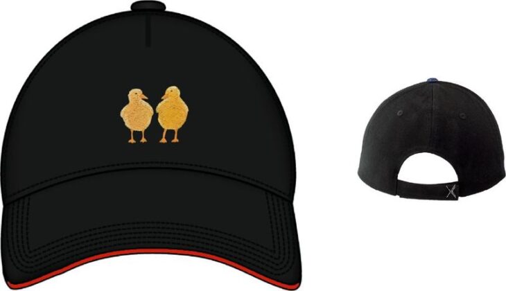 Gorra negra con pollitos